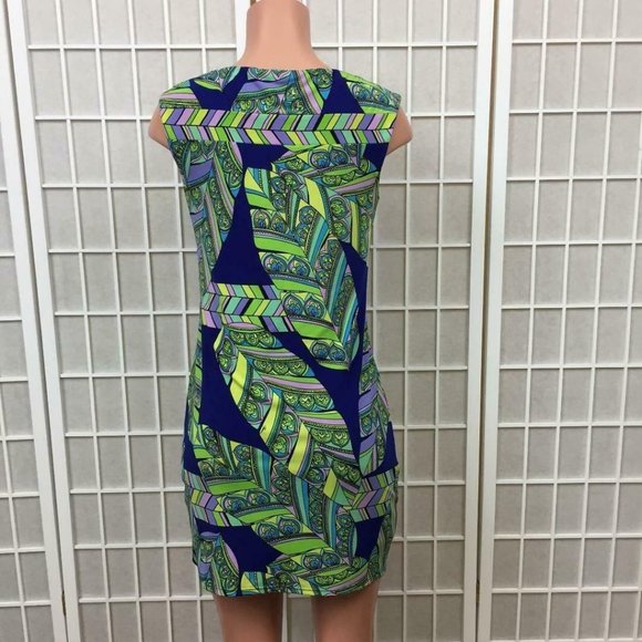 Trina Turk Lasi Mod Tropical Leaf Sheath Dress Women's Size 4 Boat Neck NWT - Picture 2 of 7